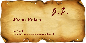 Józan Petra névjegykártya